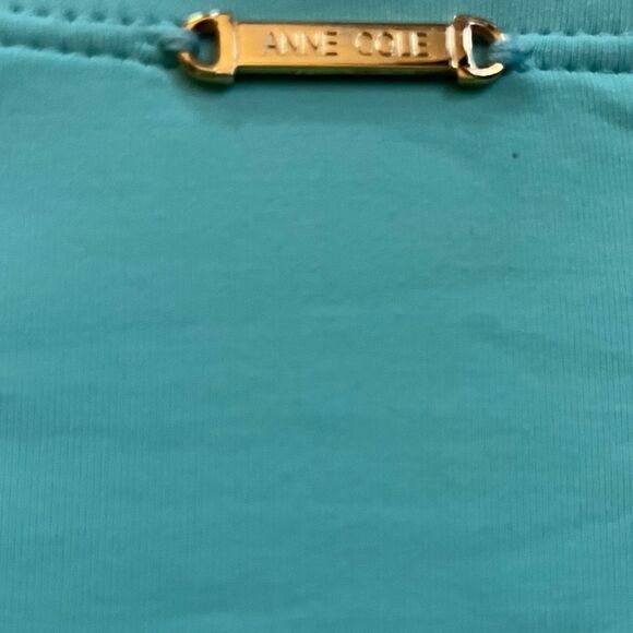 ANNE COLE SHIRRED FRONT HALTER ONE PIECE SWIMSUIT MINT SIZE - Picture 5 of 9